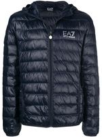 Ea7 Emporio Armani doudoune zippée à logo poitrine - Bleu Ea7 Emporio Armani doudoune zippée à logo poitrine - Bleu