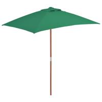 VidaXL Parasol met houten paal 150x200 cm groen - thumbnail