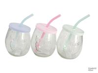 Beker ovaal 400ml met rietje