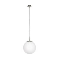 EGLO Rondo - Hanglamp - 1 Lichts - Ø200mm. -Nikkel-Mat - Wit