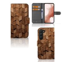 Book Style Case voor Samsung Galaxy S23 Wooden Cubes Book Style Case voor Samsung Galaxy S23 Wooden Cubes