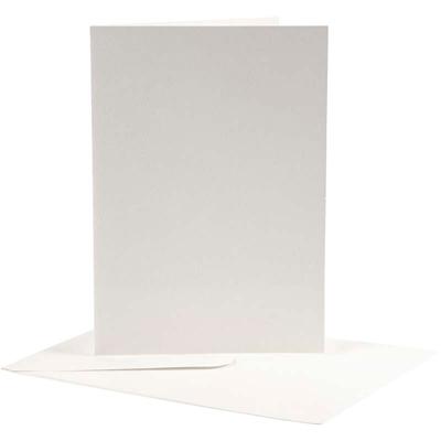 Creativ Company Kaarten en enveloppen, afmeting kaart 12,5x17,5 cm, afmeting envelop 14x19 cm, off-white, 10 set/ 1 doos