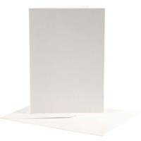 Creativ Company Kaarten en enveloppen, afmeting kaart 12,5x17,5 cm, afmeting envelop 14x19 cm, off-white, 10 set/ 1 doos