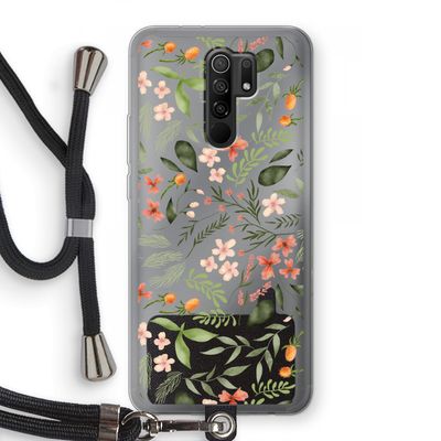 Sweet little flowers: Xiaomi Redmi 9 Transparant Hoesje met koord