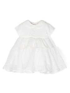 Mi Mi Sol floral-lace short-sleeve dress - Blanc