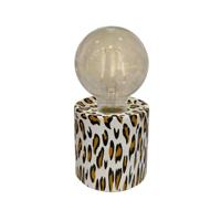 Tafellamp panterprint - bruin - ø8.5x17 cm