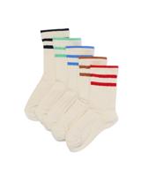 HEMA Sokken Met Katoen Rib Strepen - 5 Paar Gebroken Wit (gebroken wit)