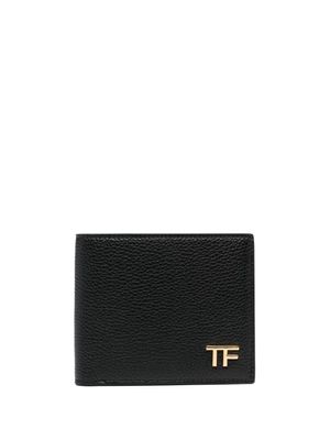 TOM FORD portefeuille en cuir grainé à plaque logo - Noir
