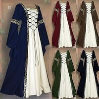 Middeleeuws Renaissance Cocktail jurk Vintage Jurk Gala jurk Viking Outlander Grote maten Elf Dames Halloween Feest LARP Ren Faire Kleding Lightinthebox