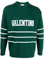 Valentino Garavani pull à logo en intarsia - Vert - thumbnail