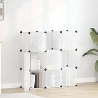 VidaXL Opbergkubus organizer met 9 kubussen en deuren transparant pp