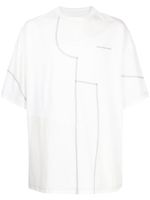 Feng Chen Wang t-shirt en coton à empiècements - Blanc - thumbnail