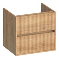 Brauer Adore Wavy - Onderkast - 60 cm - met 2 Softclose Lades Greeploos en 1 Sifon Uitsparing - Forest Tan