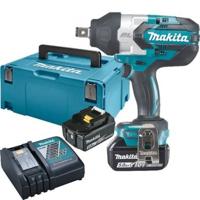 Makita dtw1001rtj 18v slagmoersleutel 1050 nm 5,0ah accu (2 st), snellader, mbox