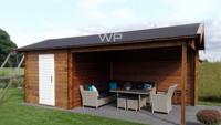 Woodpro Blokhut/Tuinhuis Westen 650x300 cm- Zadeldak- Hout- Woodpro
