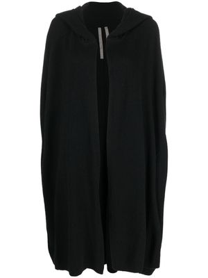 Rick Owens cardigan long à capuche - Noir