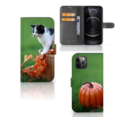 Apple iPhone 12 Pro Max | Telefoonhoesje | Met pasjeshouder | Kitten