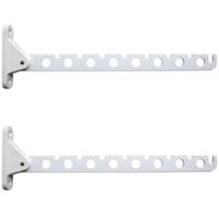 Kledinghaak - 2x stuks - inklapbaar - wit - 30 cm - voor 16 hangers