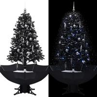 VidaXL Kerstboom sneeuwend met paraplubasis 170 cm pvc zwart