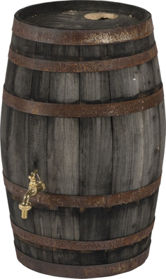 Regenton 50 liter oud met vulgat in deksel en messing - Vatenhandel stijf