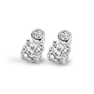 New Bling 9NB-0181 Oorstekers Solitair Rond zilver met zirconia 3-6 mm