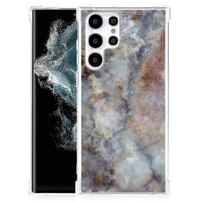 Samsung Galaxy S22 Ultra Anti-Shock Hoesje Marmer Grijs Samsung Galaxy S22 Ultra Anti-Shock Hoesje Marmer Grijs