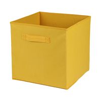 Opbergmand/kastmand Square Box - karton/kunststof - 29 liter - geel - 31 x 31 x 31 cm - thumbnail