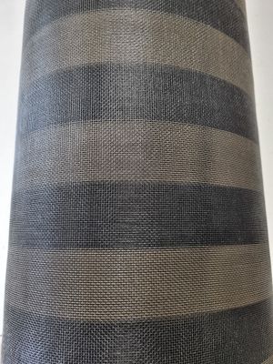 Horgaas tweekleurig gestreept zwart - beige 110 cm breed p/m1 Horgaas tweekleurig gestreept zwart - beige 110 cm breed p/m1