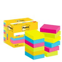 Memoblok 3m post-it 653 38x51mm neon assorti kleur | 24 stuks