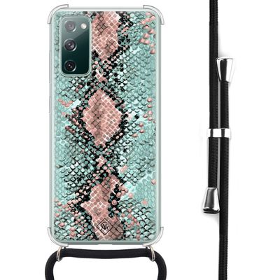 Samsung Galaxy S20 FE hoesje met koord - Snake pastel