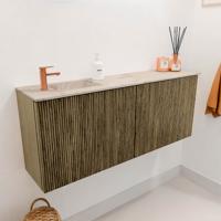 Toiletmeubel Mondiaz Joya Dlux | 100 cm | Meubelkleur Dusk | Faye wastafel Frappe Wasbak Links | 1 kraangat
