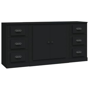 The Living Store Dressoir - Klassiek - Zwart - 142 x 35.5 x 67.5 cm