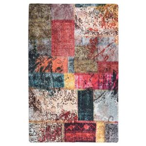 VidaXL Vloerkleed wasbaar anti-slip patchwork 80x150 cm meerkleurig