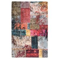 VidaXL Vloerkleed wasbaar anti-slip patchwork 80x150 cm meerkleurig