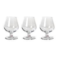 Cognac/likeur glazen - Set van 3x - 250 ml - glas - Vaatwasmachinebestendig