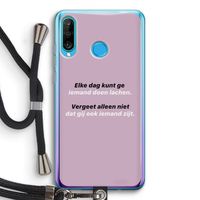 gij zijt ook iemand: Huawei P30 Lite Transparant Hoesje met koord