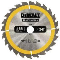 DeWALT Cirkelzaagblad voor Hout | Construction | Ø 165mm Asgat 20mm 24T - DT1934-QZ