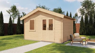 Lugarde Select Blokhut Brummen 400x300cm - Onbehandeld- Zadeldak- - Lugarde Select