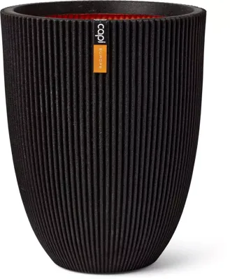 Capi nature groove nl elegant laag bloempot 34x46 cm zwart