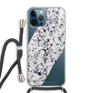 Gespikkelde marmer: iPhone 12 Pro Max Transparant Hoesje met koord