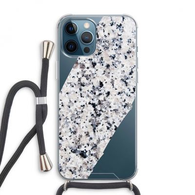 Gespikkelde marmer: iPhone 12 Pro Max Transparant Hoesje met koord
