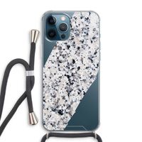 Gespikkelde marmer: iPhone 12 Pro Max Transparant Hoesje met koord