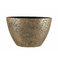 Mica Decorations Bloempot - goudkleurig - ovale schaal - 40x26cm