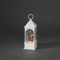 Sneeuwlantaarn kerstman 27cm wit