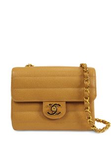 CHANEL Pre-Owned mini sac porté épaule Mademoiselle à rabat (1995) - Tons neutres