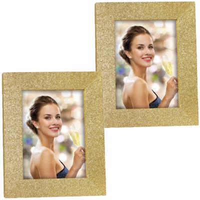 Zep Fotolijstje goud met glitters - 2x stuks - hout - 21 x 25 cm - geschikt voor foto van 15 x 20 cm Zep Fotolijstje goud met glitters - 2x stuks - hout - 21 x 25 cm - geschikt voor foto van 15 x 20 cm