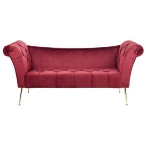 Beliani - NANTILLY - Chaise longue - Rood - Fluweel