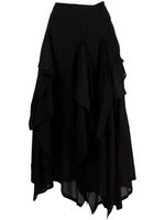 Yohji Yamamoto jupe en coton à design asymétrique - Noir - thumbnail