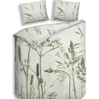 Dekbedovertrek Katoen-Satijn - Ona - Lits-Jumeaux XL (260x200 Cm) - Groen Katoen-satijn - Bloemen - Heckett Lane - Dekbed-Discounter.nl