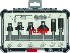 Rand- en kantfreesset, 8 mm schacht, 6-delig Bosch Accessories 2607017469